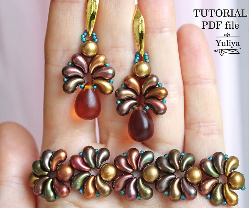 PDF Tutorial Jewelry Set "Palm"