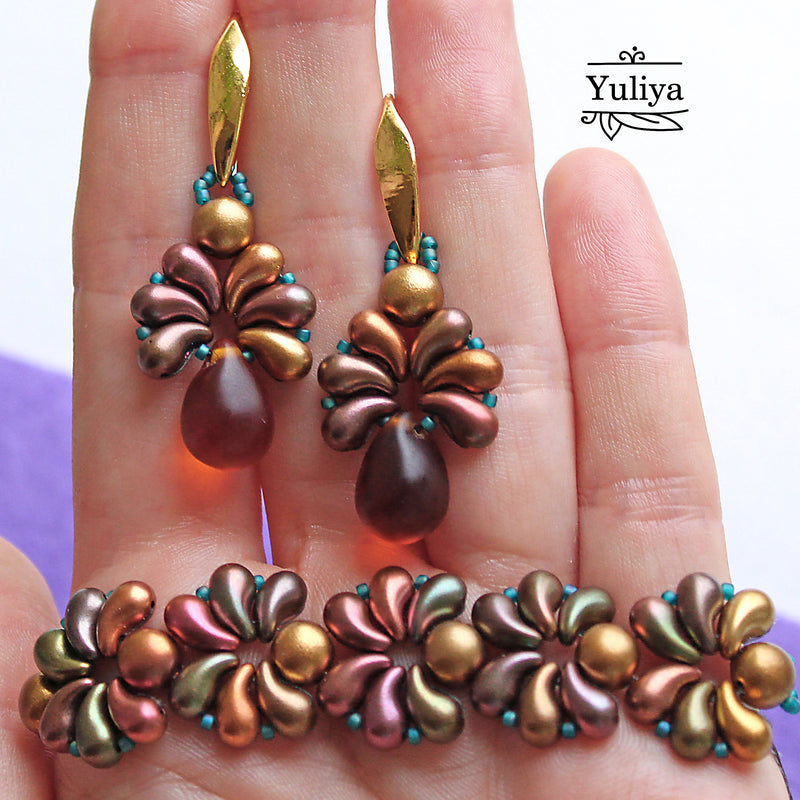 PDF Tutorial Jewelry Set "Palm"