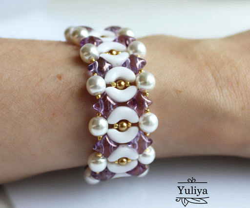 PDF Tutorial bracelet "Lilac and White"