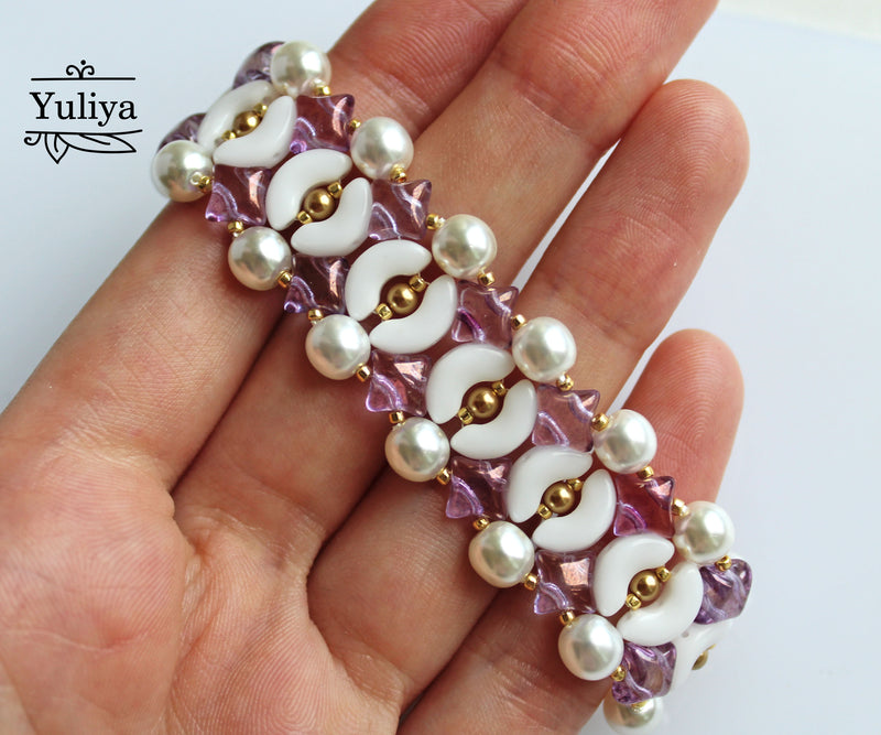 PDF Tutorial bracelet "Lilac and White"