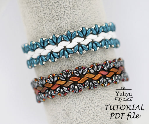 SuperDuo beading tutorial, StormDuo bracelet pattern, Bead pattern