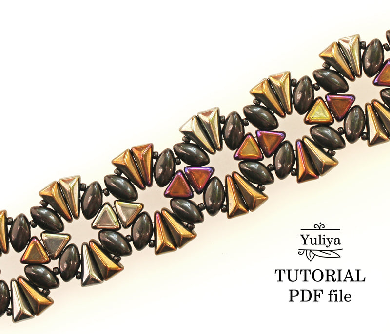 PDF Tutorial Bracelet “Black And Brown Iris”