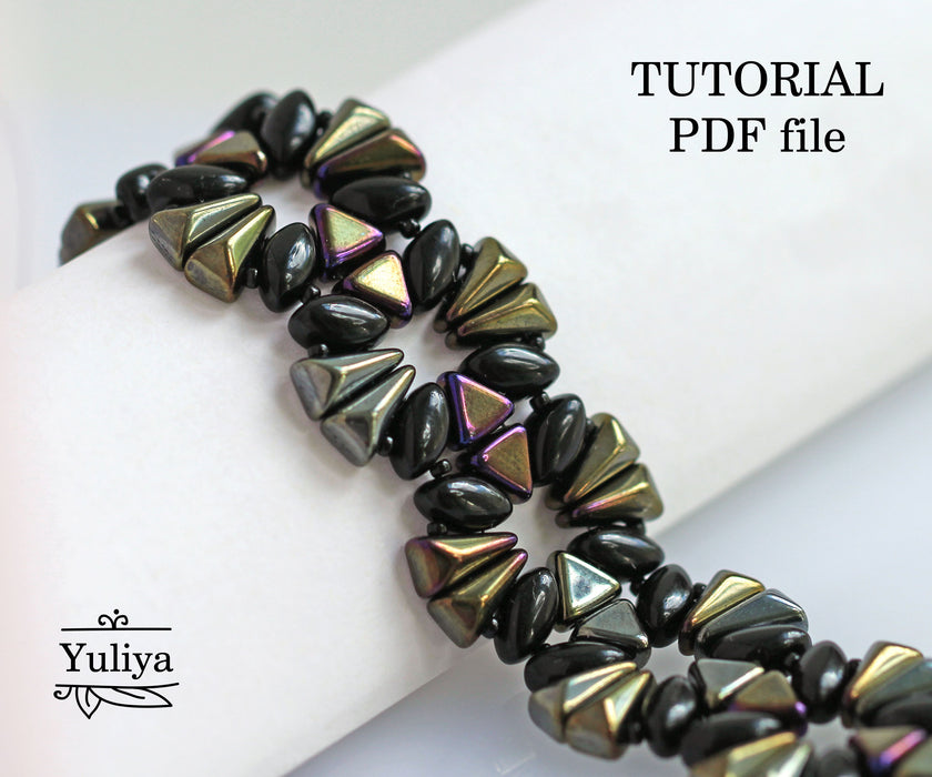PDF Tutorial Bracelet “Black And Brown Iris”