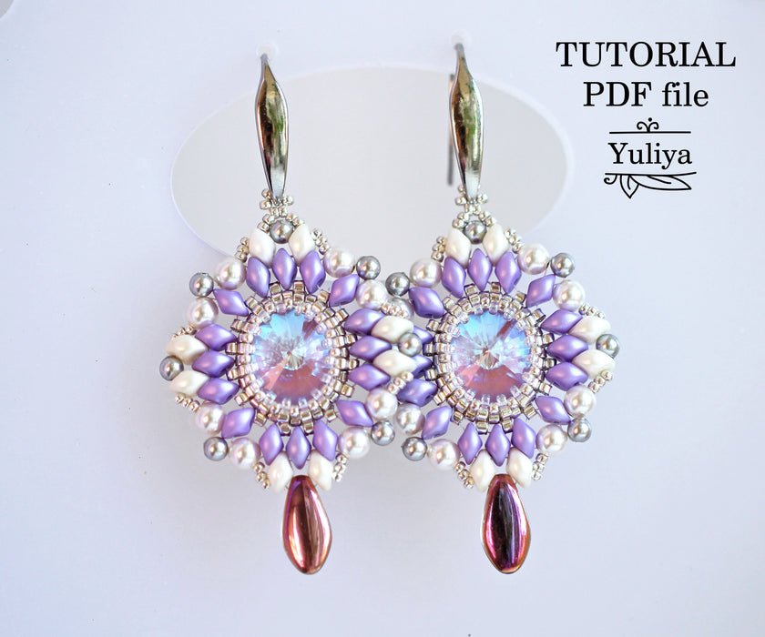 PDF Tutorial Earrings "Lavender"