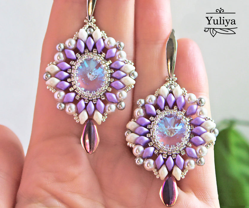 PDF Tutorial Earrings "Lavender"