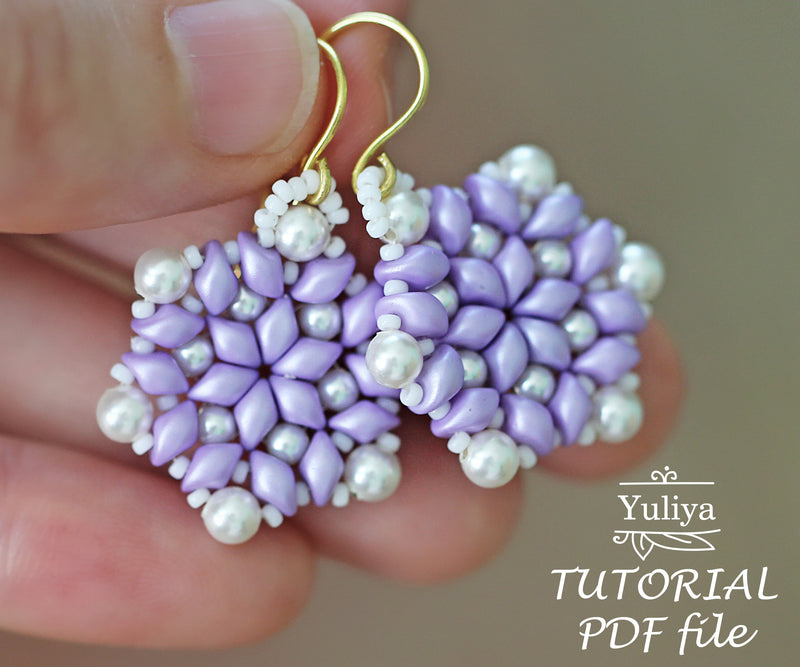 PDF Tutorial Earrings "Snowflake_8"