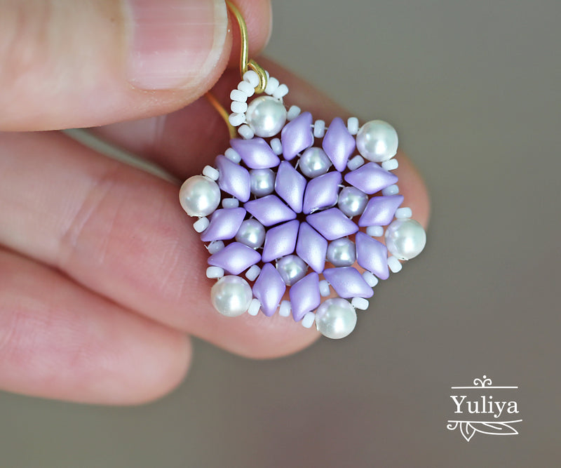 PDF Tutorial Earrings "Snowflake_8"