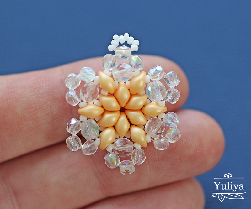 PDF Tutorial Pendants "Three Snowflakes"