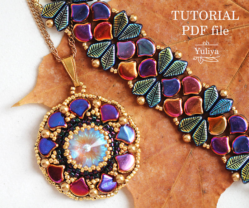 PDF Tutorial Jewelry Set "Autumn Leaves"