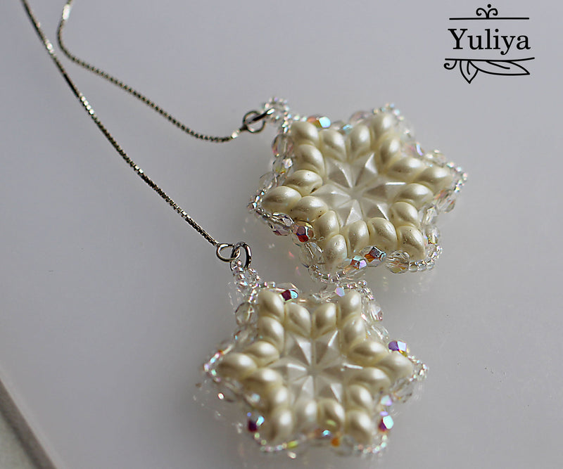 PDF Tutorial Earrings "Snowflower"