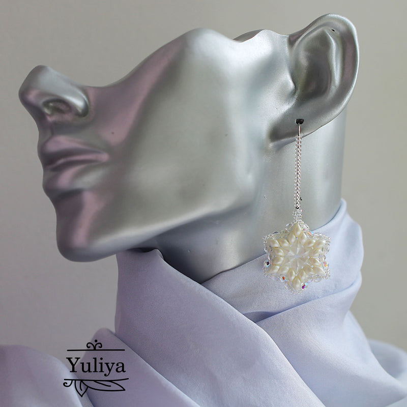 PDF Tutorial Earrings "Snowflower"
