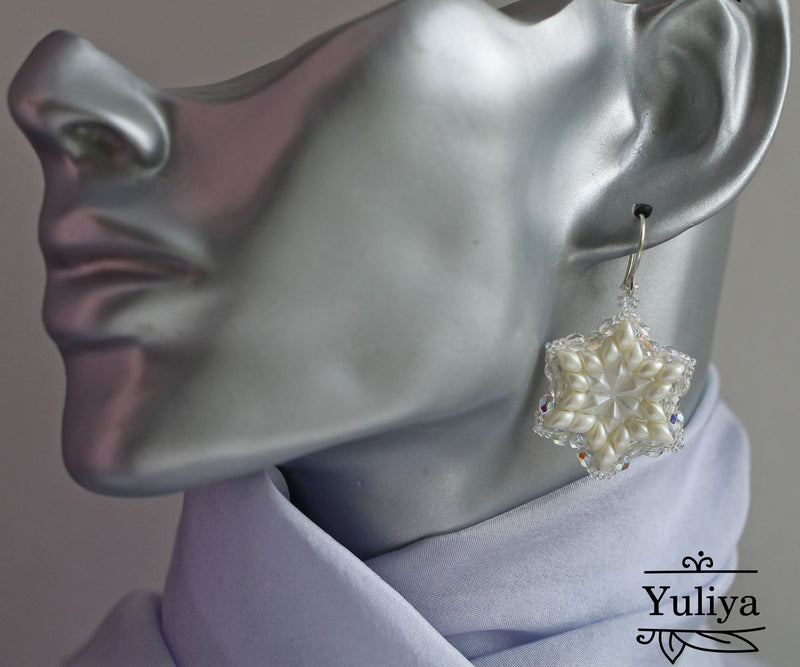 PDF Tutorial Earrings "Snowflower"