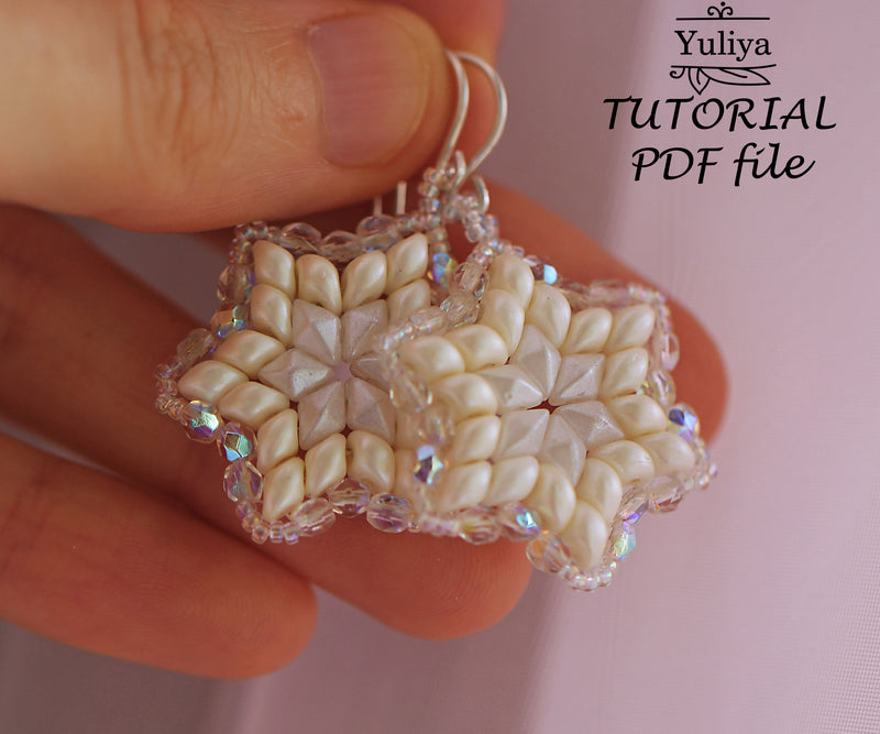 PDF Tutorial Earrings "Snowflower"