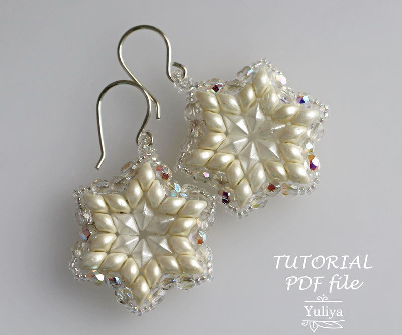 PDF Tutorial Earrings "Snowflower"