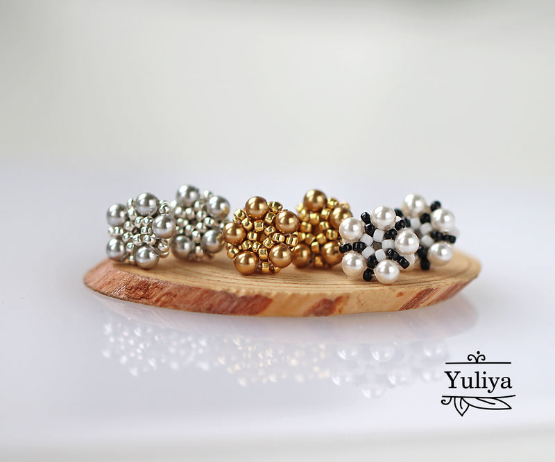 PDF Tutorial Floral Stud Earrings