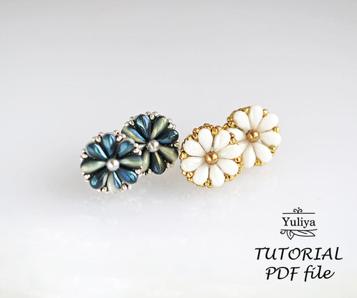 PDF Tutorial Daisy Stud Earrings