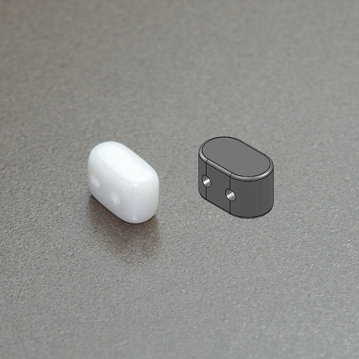 50 pcs Ios® Par Puca® 2-hole Beads, 2.5x5.5mm, Chalk White Luster, Czech Glass