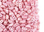 25 pcs Kos® Par Puca® Beads, 6x3mm 2-Hole, Czech Glass, Opaque Light Pink Ceramic Look