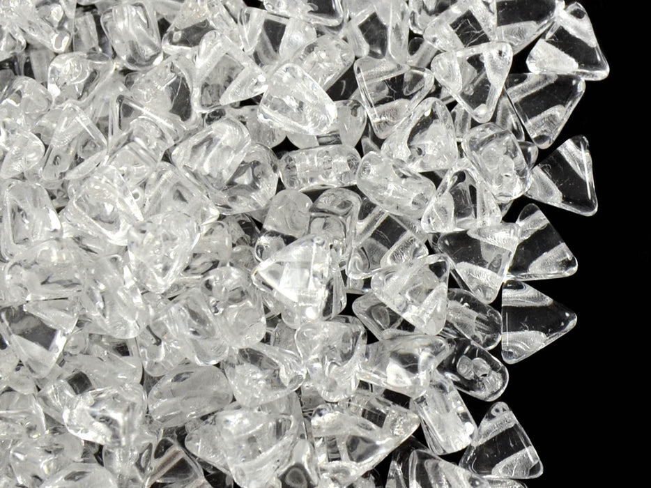 50 pcs Khéops® Par Puca® 2-hole Beads, Triangle 6mm, Crystal, Czech Glass