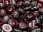 10 pcs Kiwi Table Cut Beads, Carved Oval 14x10mm, Dark Ruby Travertine, Czech Glass