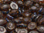 10 pcs Kiwi Table Cut Beads, Carved Oval 14x10mm, Topaz Smoke Travertine, Czech Glass