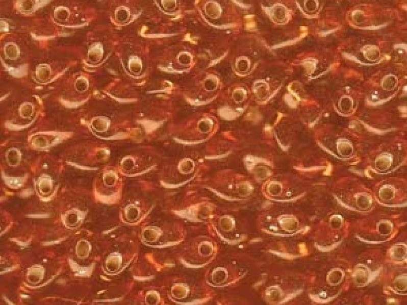 Long Magatama Beads 4x7 mm, Orange Silver Lined, Miyuki Japanese Beads