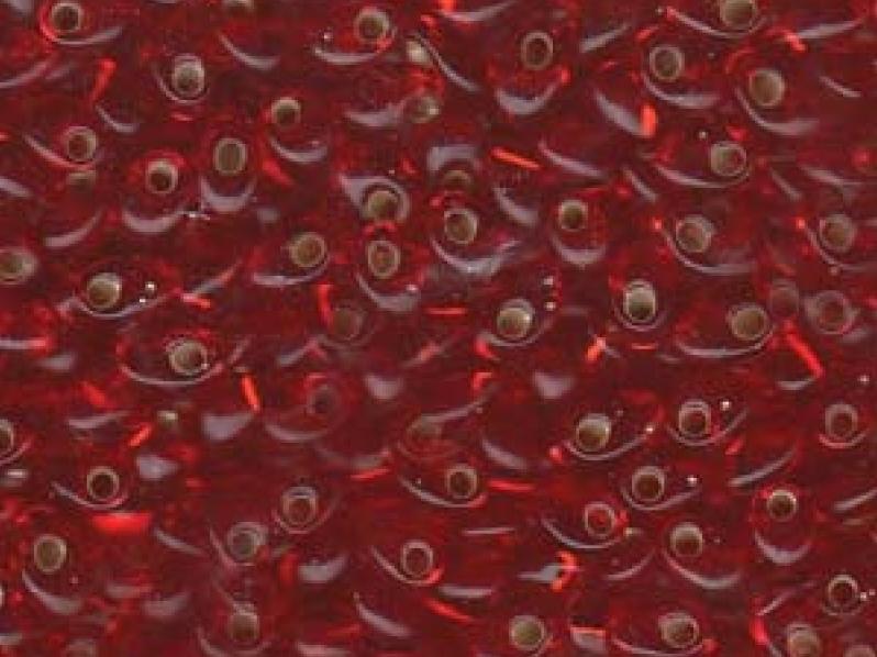 Long Magatama Beads 4x7 mm, Flame Red Silver Lined, Miyuki Japanese Beads