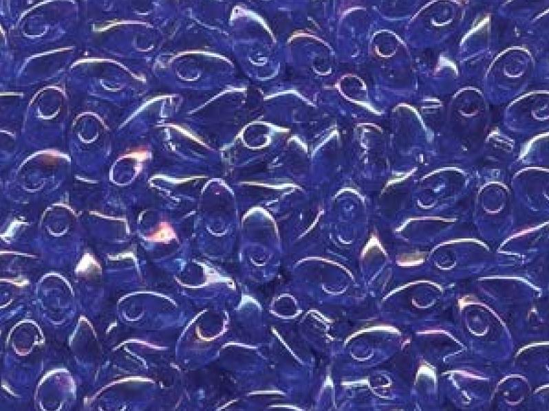 Long Magatama Beads 4x7 mm, Transparent Light Sapphire AB, Miyuki Japanese Beads