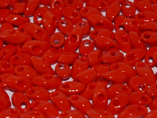 Long Magatama Beads 4x7 mm, Opaque Red, Miyuki Japanese Beads