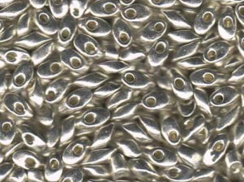 Long Magatama Beads 4x7 mm, Galvanized Silver, Miyuki Japanese Beads