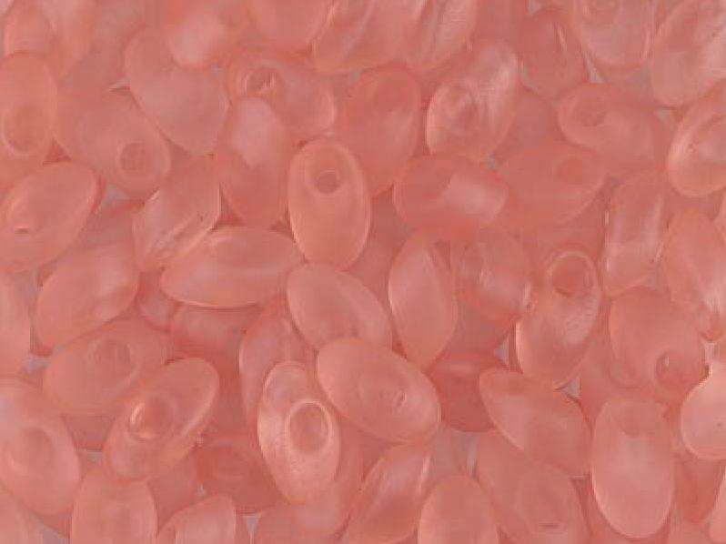 Long Magatama Beads 4x7 mm, Transparent Peach Matted, Miyuki Japanese Beads