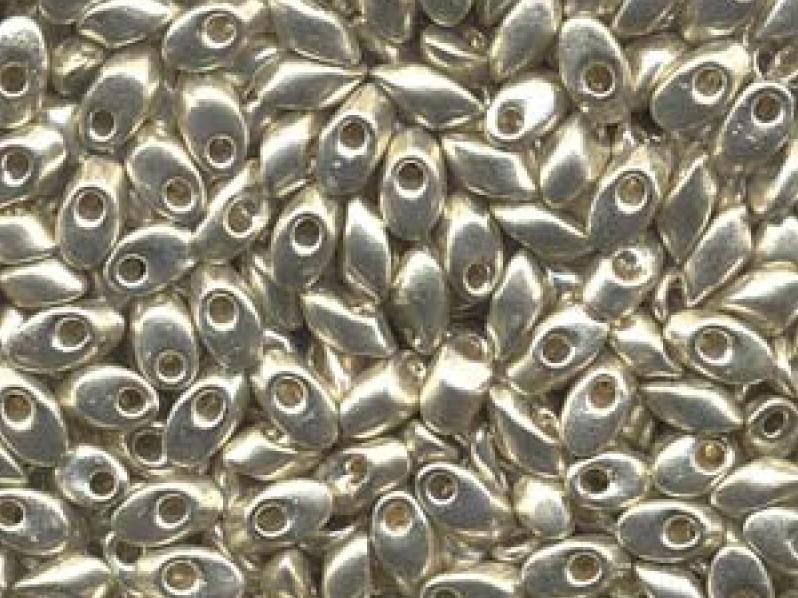 Long Magatama Beads 4x7 mm, Duracoat Galvanized Silver, Miyuki Japanese Beads