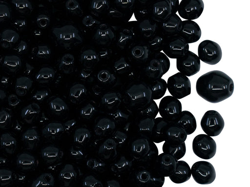 Beads Mix, Olive shape , Black, Czech Glass