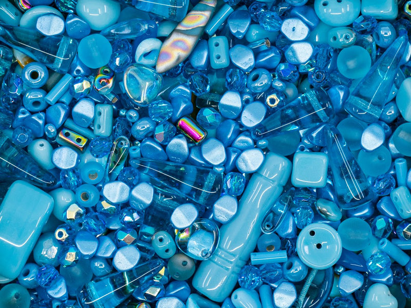 35 g Glass Bead Mix , Ice Shards, Czech Glass
