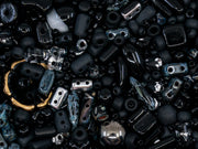 Glass Bead Mix , Elegant Black, Czech Glass