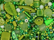 Glass Bead Mix , Green Meadow, Czech Glass