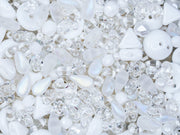 Glass Bead Mix , Snow White Palette, Czech Glass