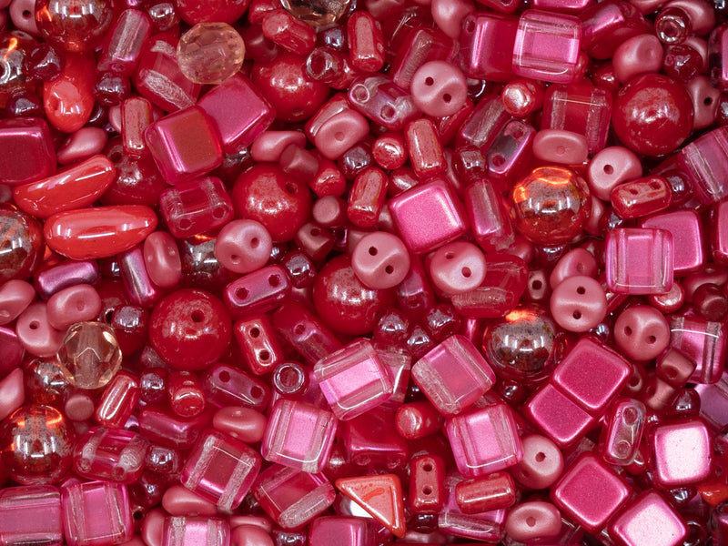 35 g Glass Bead Mix , Rising Sun, Czech Glass