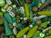 Glass Bead Mix , Forest Haze, Czech Glass