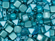 Glass Bead Mix , Sea Water, Czech Glass