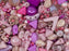 Glass Bead Mix , Pink Powder, Czech Glass