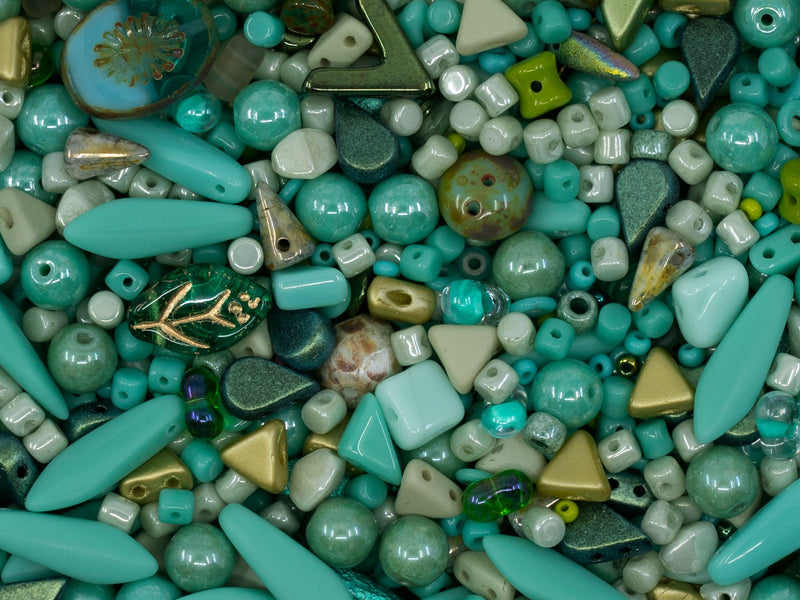 35 g Glass Bead Mix , Underwater World, Czech Glass