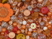 Glass Bead Mix , Apricot Jam, Czech Glass