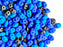 35 g Glass Beads Mix 2.5x5 mm, 2 Holes, Black With Neon Blue, Czech Glass
