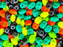 Glass Beads Mix 2.5x5 mm, 2 Holes, Black With Neon, Czech Glass