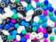 35 g Glass Beads Mix , White Black With Cold Neon Mix, Czech Glass