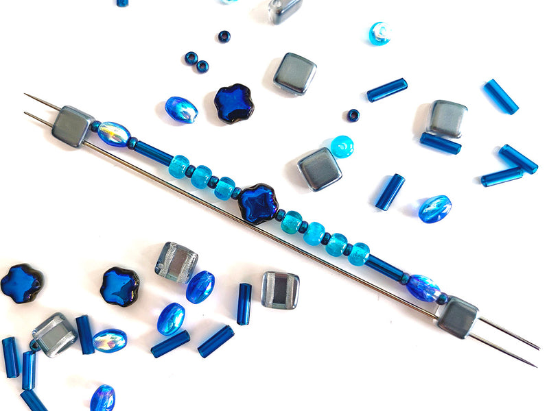 35 g Glass Bead Mix , Space, Czech Glass