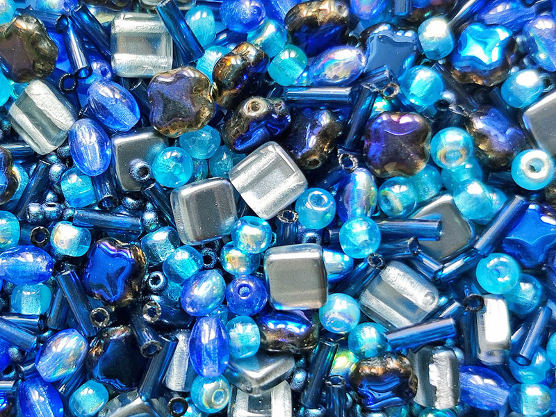 Glass Bead Mix , Space, Czech Glass
