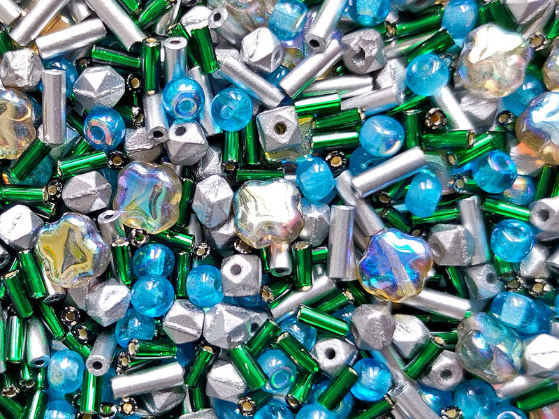 Glass Bead Mix , Polar Lights, Czech Glass