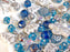 65 g Unique Mix of Czech Glass Christmas Beads for Jewelry Making , White Blue, Czech Glass